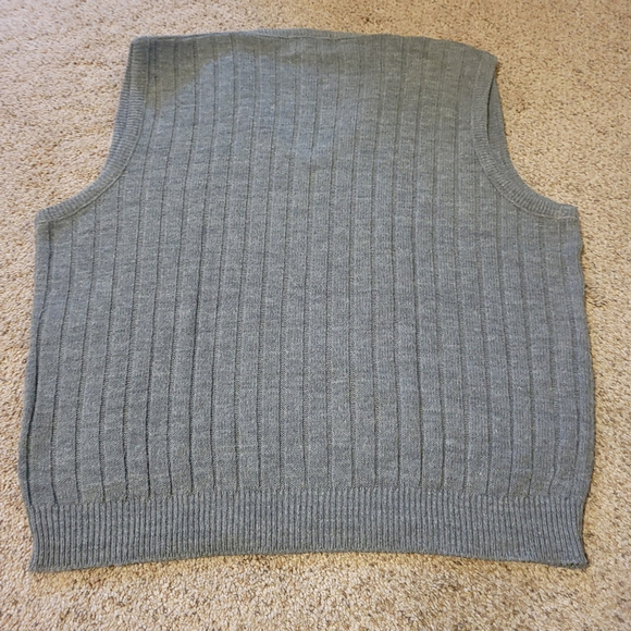 Cable Knit V-Neck Sweater Vest Men's Large Vintage - Picture 6 of 7